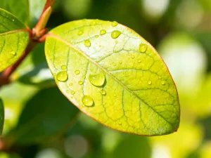 Świeży, zielony ogórek z kroplami rosy wiszący na zdrowym krzewie w słonecznym ogrodzie.