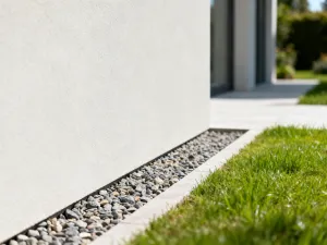 Kolorowy żywopłot z kwitnących krzewów i traw ozdobnych posadzony wzdłuż nowoczesnego drewnianego ogrodzenia.
